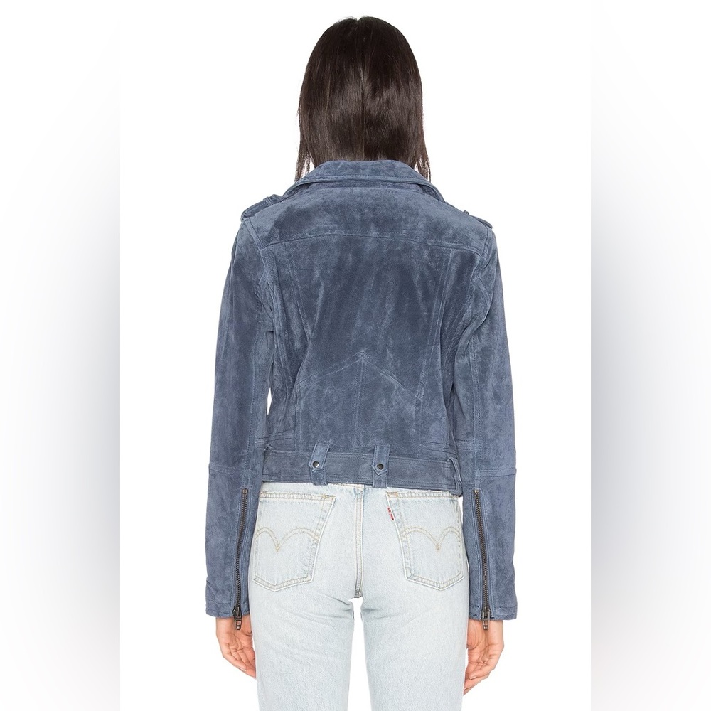 BLANK NYC Suede Moto Jacket in Slate Blue - Picture 3 of 14